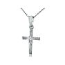 Diamond Cross Pendants: Elegant Diamond Cross Pendant with Shining Round Diamond in 10k White Gold Image-2