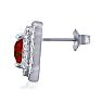  2 3/4 Carat Cushion Shape Garnet and Halo Diamond Earrings In 14K White Gold Image-3