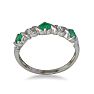 Emerald and Diamond Band in 10k White Gold Image-3