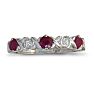 Ruby and Diamond Band in 10k White Gold Image-1