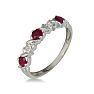 Ruby and Diamond Band in 10k White Gold Image-2