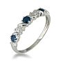 Sapphire and Diamond Band in 10k White Gold Image-2