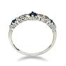 Sapphire and Diamond Band in 10k White Gold Image-3