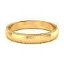 14K Yellow Gold 3MM Comfort Fit Milgrain Ladies and Mens Wedding Band, Size 5.5 Image-3