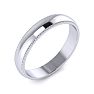 14K White Gold 4MM Comfort Fit Milgrain Ladies and Mens Wedding Band, Size 6 Image-2