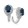 5 3/4ct Ladies Sapphire and Diamond Earrings in 14k White Gold Image-1