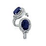 5 3/4ct Ladies Sapphire and Diamond Earrings in 14k White Gold Image-2