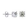 2 Carat Diamond Stud Earrings In 14 Karat White Gold Image-1