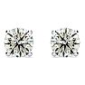 2 Carat Diamond Stud Earrings In 14 Karat White Gold Image-2