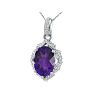 Enormous Amethyst and Diamond Pendant in 14k White Gold Image-2