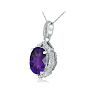 Enormous Amethyst and Diamond Pendant in 14k White Gold Image-3