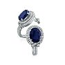 6 1/2ct Statement Style Sapphire and Diamond Earrings, 14k White Gold Image-2