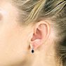 6 1/3ct Dangle Sapphire and Diamond Hoop Earrings in 14k White Gold Image-5