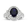 Master crafted 3ct Sapphire and Diamond Ring in 14k White Gold Image-1