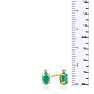 1ct Oval Emerald and Diamond Earrings in 14k Yellow Gold Image-5