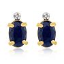 1 1/4ct Oval Sapphire and Diamond Earrings in 14k Yellow Gold Image-2