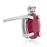1 1/4ct Oval Ruby and Diamond Earrings in 14k White Gold Image-3