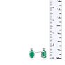 1ct Oval Emerald and Diamond Earrings in 14k White Gold Image-5