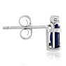 1 1/4ct Oval Sapphire and Diamond Earrings in 14k White Gold Image-4