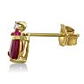 2ct Pear Ruby and Diamond Earrings in 14k Yellow Gold Image-3