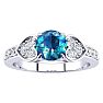 2/3 Carat Blue and White Diamond Promise Ring In 14K White Gold Image-1