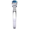 2/3 Carat Blue and White Diamond Promise Ring In 14K White Gold Image-4