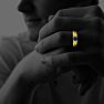 Dual Texture 10k Yellow Gold 1ct Oval Sapphire and Diamond Mens Ring Image-4