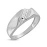 Classic Diagonal .03ct Men's Diamond Band in 10k White Gold Image-2