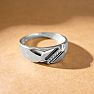 Classic Diagonal .03ct Men's Diamond Band in 10k White Gold Image-6