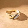 Classic Diagonal .03ct Mens Diamond Band in 10k Yellow Gold Image-6