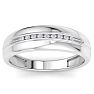 Modern Channel Set Mens Diamond Band in 10k White Gold Image-1