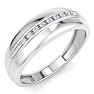 Modern Channel Set Mens Diamond Band in 10k White Gold Image-2