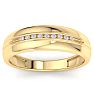 Modern Channel Set Men's Diamond Band in 10k Yellow Gold Image-1