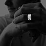 Mens Diamond Rings: 1/5ct 9-Diamond Stylish Mens Ring Image-3