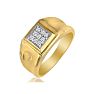 1/5ct 9-Diamond Stylish Mens Ring in 10k Yellow Gold Image-2
