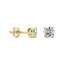 1 Carat Fine Diamond Stud Earrings In 14 Karat Yellow Gold Image-1