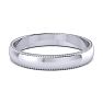 Platinum 3MM Milgrain Ladies and Mens Wedding Band, Size 11.5 Image-3