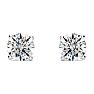 1 1/2 Carat Round Diamond Stud Earrings In 14 Karat White Gold Image-2
