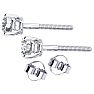 1 1/2 Carat Round Diamond Stud Earrings In 14 Karat White Gold Image-3