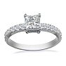 1 1/4 Carat Princess Cut Diamond Engagement Ring In 14k White Gold Image-3