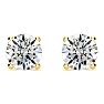 2 Carat Diamond Stud Earrings In 14 Karat Yellow Gold Image-2