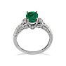 White Gold 1 3/5ct Oval Emerald and Diamond Ring in 14k White Gold Image-3