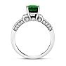 White Gold 1 3/5ct Oval Emerald and Diamond Ring in 14k White Gold Image-3
