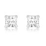 Our Finest 1/4ct Princess Diamond Stud Earrings in 14k White Gold Image-2