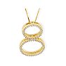 Diamond Pendants: 1/3ct Double Circle Diamond Pendant in 14k Yellow Gold Image-3