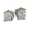1/3ct Princess Diamond Stud Earrings In 14k White Gold Image-2