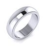 18K White Gold 6MM Milgrain Ladies and Mens Wedding Band, Size 8 Image-2