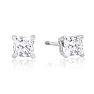 1/2ct Princess Diamond Stud Earrings In 14k White Gold Image-1
