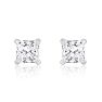 1/2ct Princess Diamond Stud Earrings In 14k White Gold Image-2