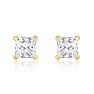 1/2ct Princess Diamond Stud Earrings In 14k Yellow Gold Image-2